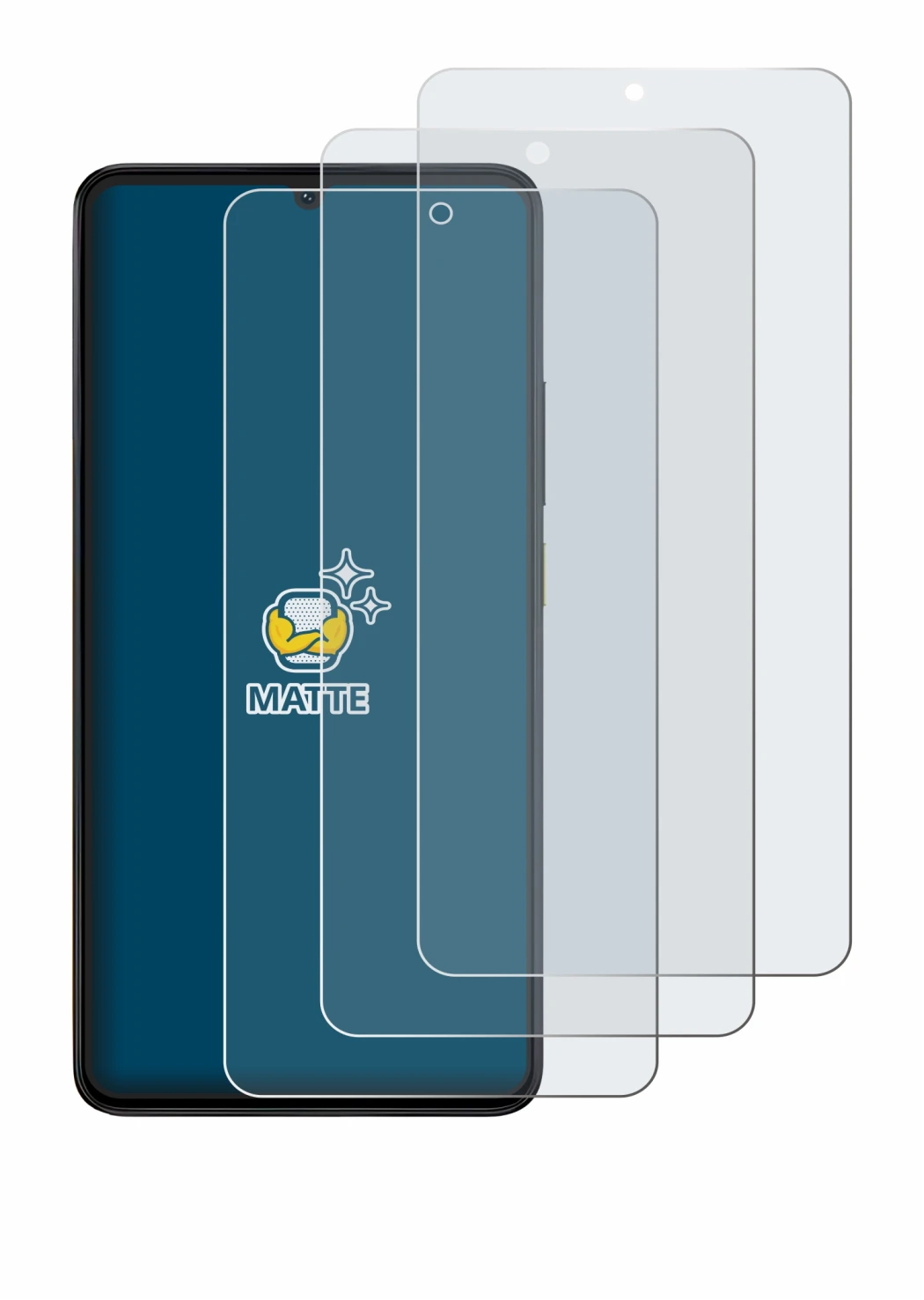 Immagine del dispositivo Xiaomi Poco X6 Pro con un'ampia varietà di protezioni per lo schermo.