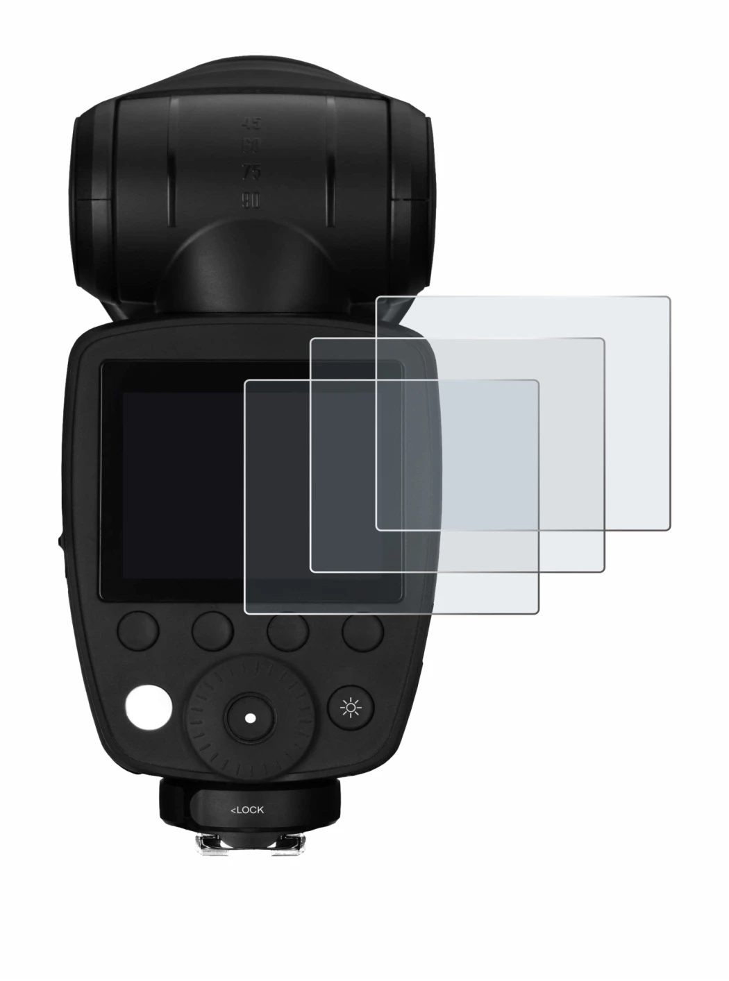 Immagine del dispositivo Profoto A10 con un'ampia varietà di protezioni per lo schermo.