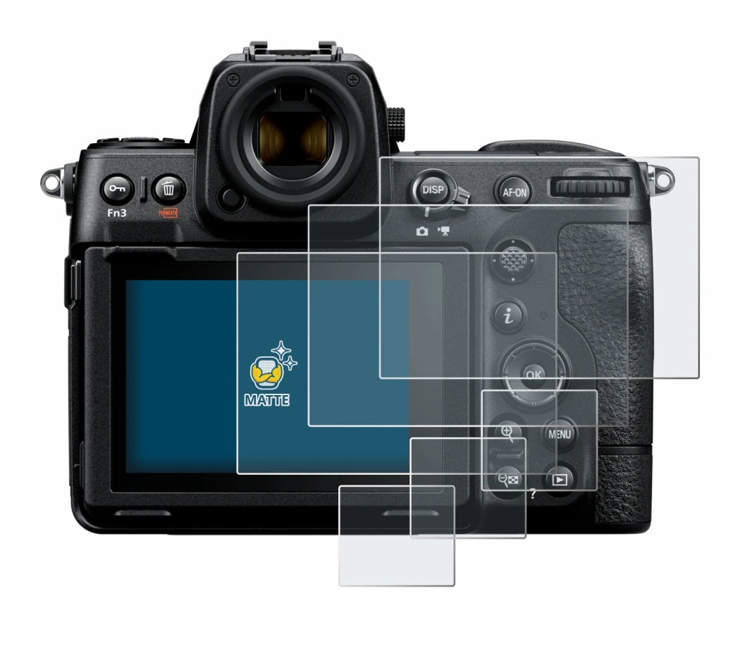 Immagine del dispositivo Nikon Z 8 (Display + display a spalla) con un'ampia varietà di protezioni per lo schermo.