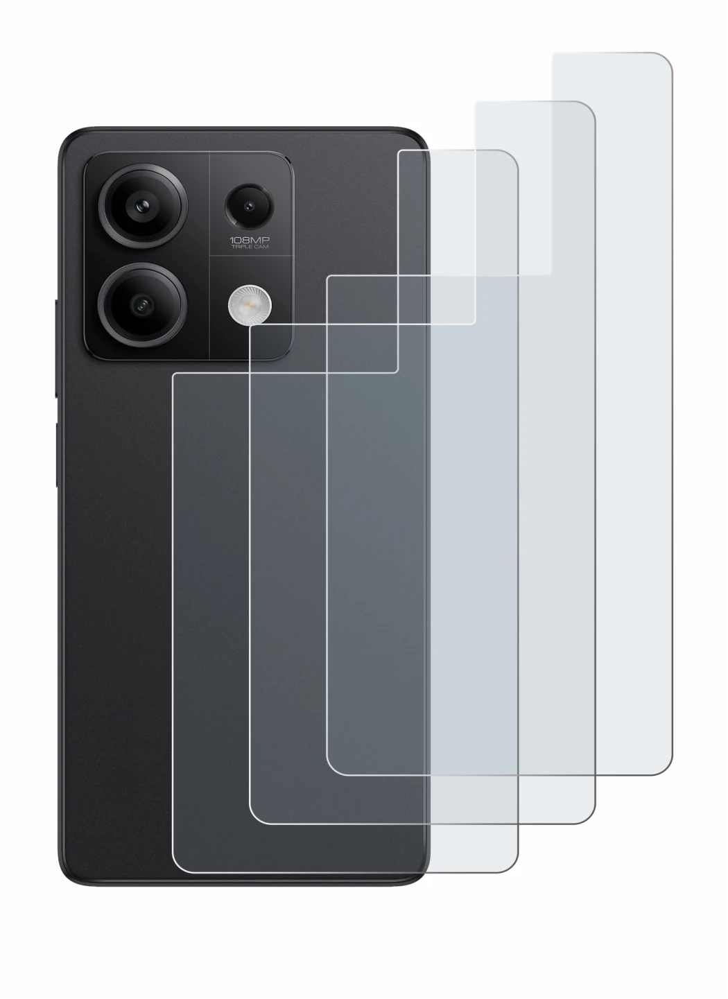 Immagine del dispositivo Xiaomi Redmi Note 13 Pro 5G (Posteriore) con un'ampia varietà di protezioni per lo schermo.