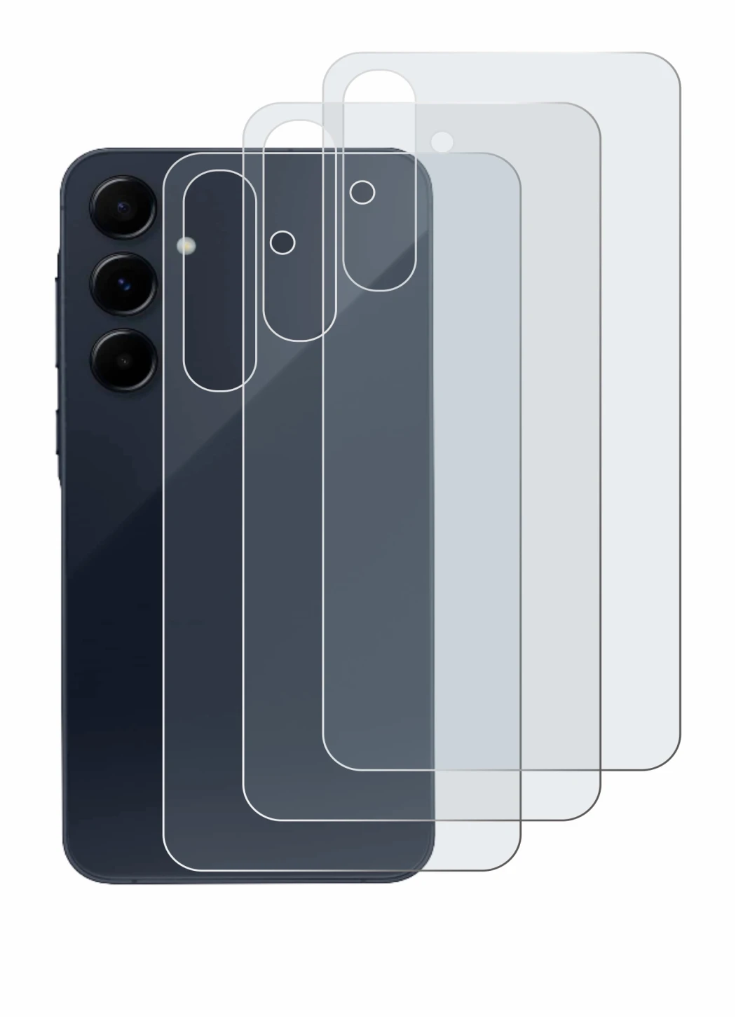 Immagine del dispositivo Samsung Galaxy A55 5G (Posteriore) con un'ampia varietà di protezioni per lo schermo.