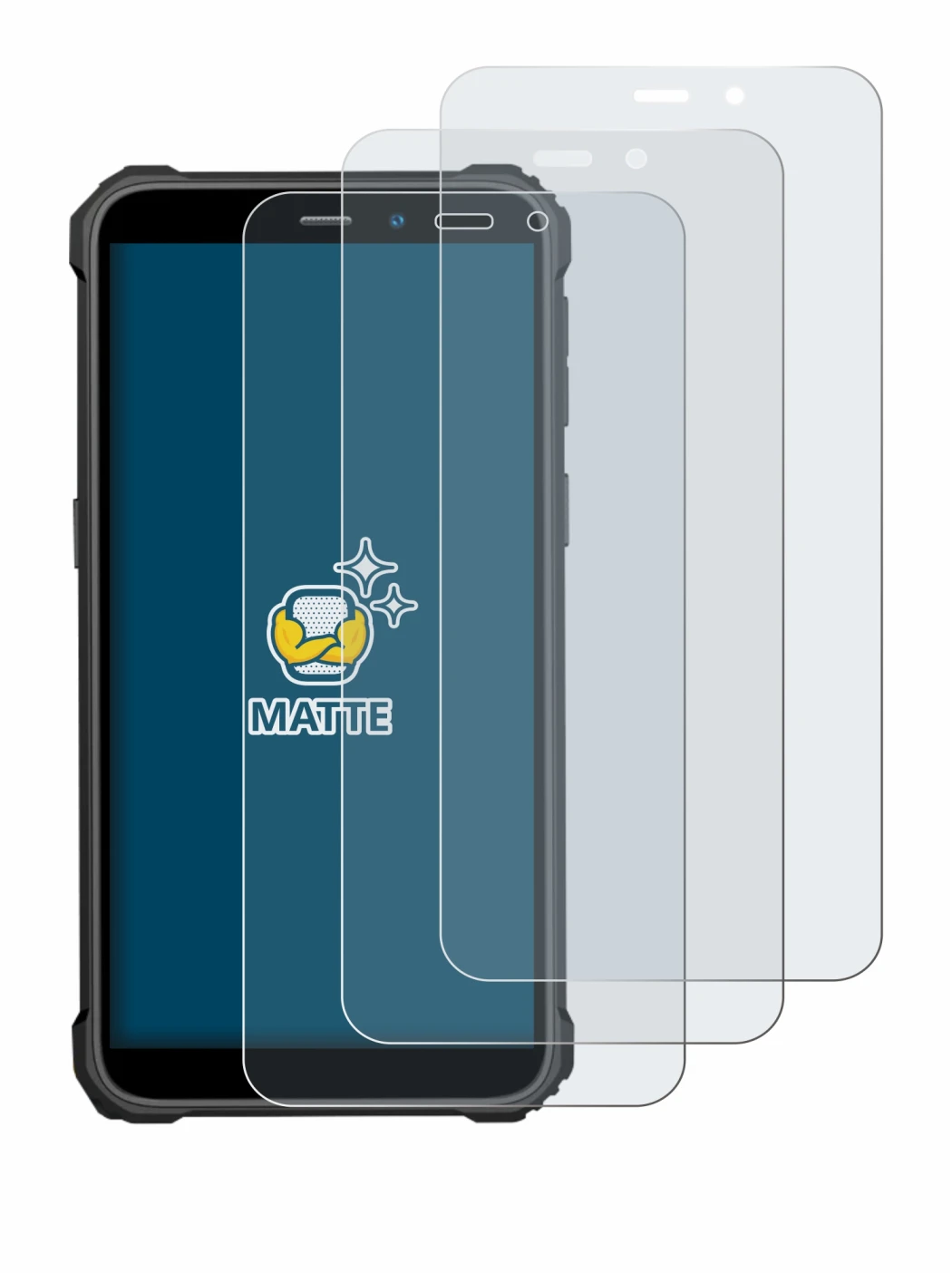 Immagine del dispositivo Oukitel WP32 con un'ampia varietà di protezioni per lo schermo.