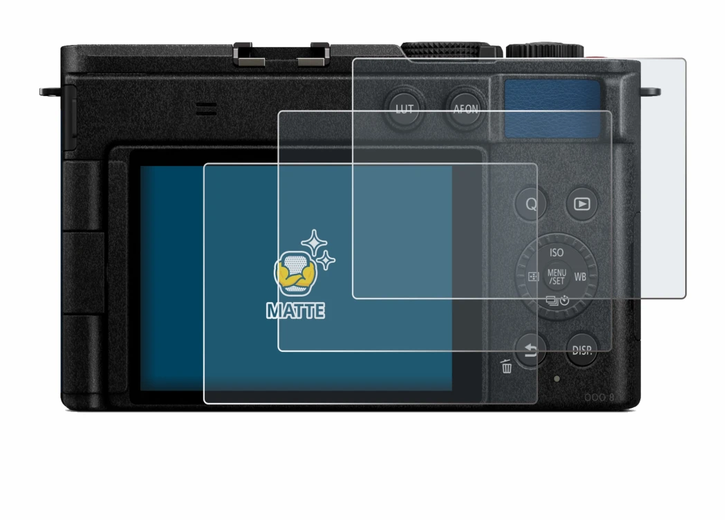 Immagine del dispositivo Panasonic Lumix DC-S9 con un'ampia varietà di protezioni per lo schermo.