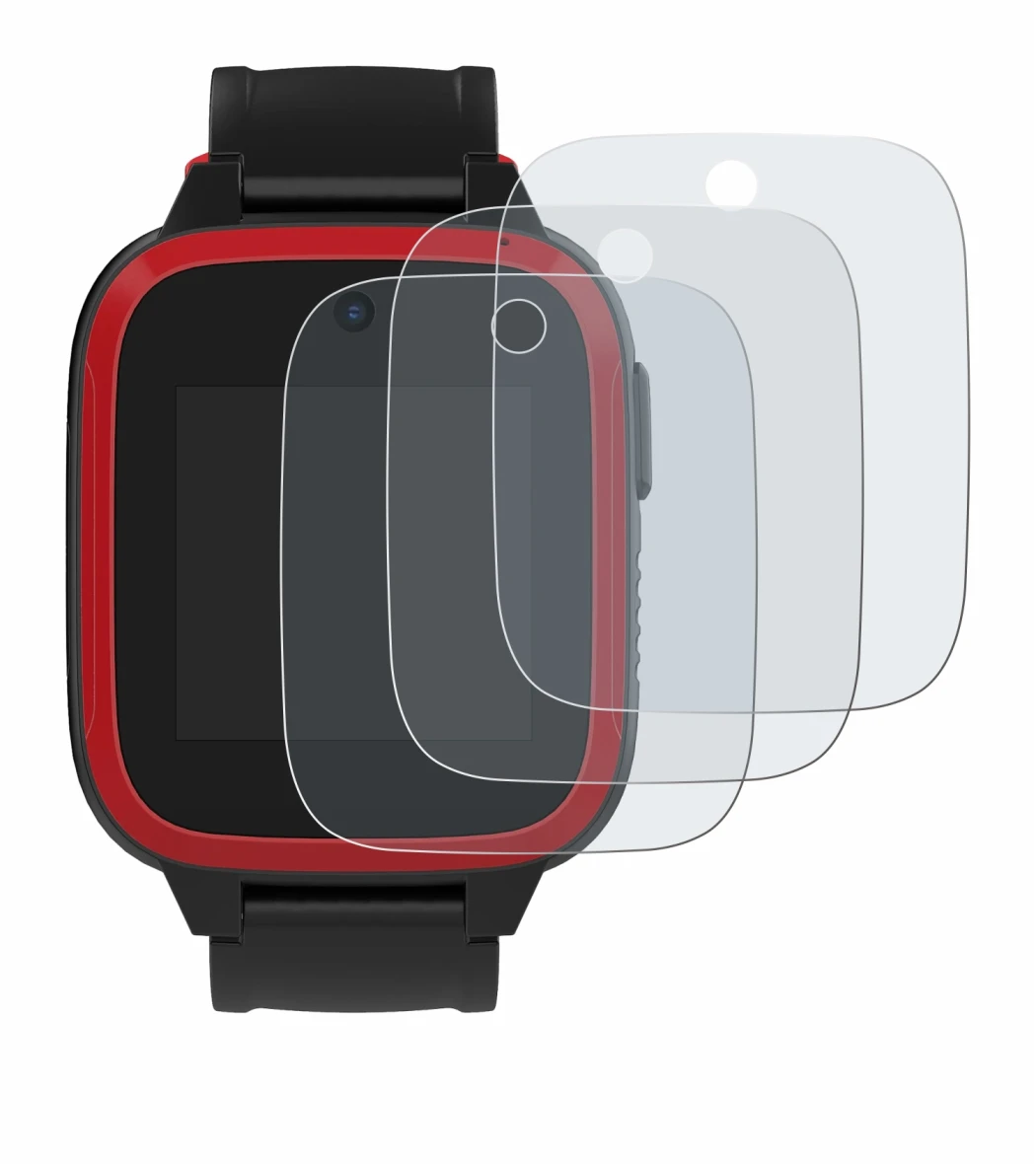 Immagine del dispositivo Xplora Let's Go con un'ampia varietà di protezioni per lo schermo.