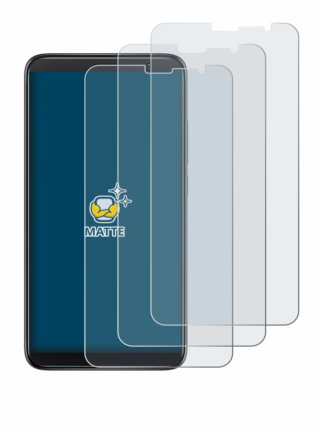 Immagine del dispositivo TCL 403 con un'ampia varietà di protezioni per lo schermo.