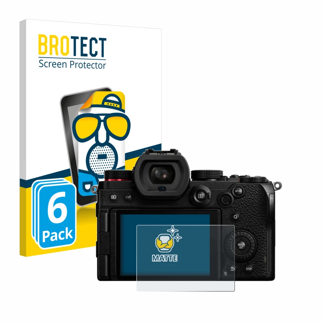 Parte frontale di una confezione del prodotto con il logo del marchio BROTECT. Accanto è raffigurato il dispositivo Panasonic