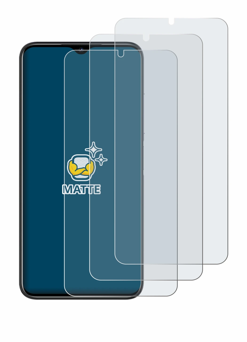 Immagine del dispositivo Doogee N50 Pro con un'ampia varietà di protezioni per lo schermo.