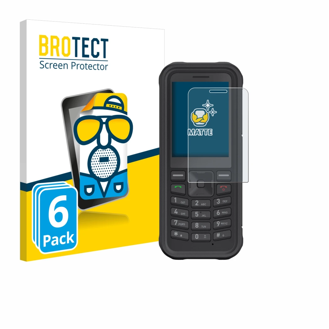 Parte frontale di una confezione del prodotto con il logo del marchio BROTECT. Accanto è raffigurato il dispositivo Sonim XP10
