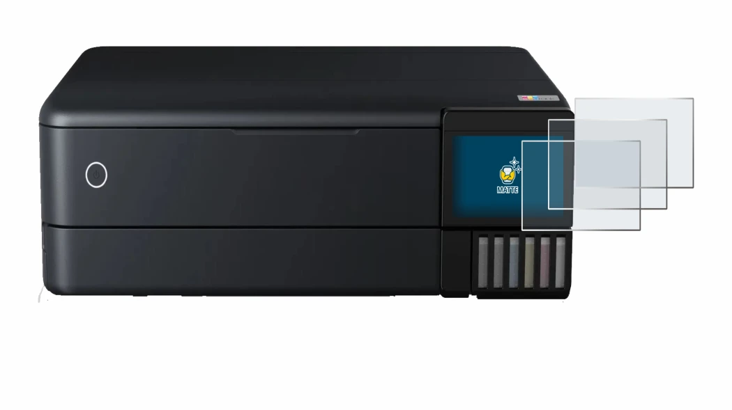 Immagine del dispositivo Epson EcoTank ET-8550 con un'ampia varietà di protezioni per lo schermo.