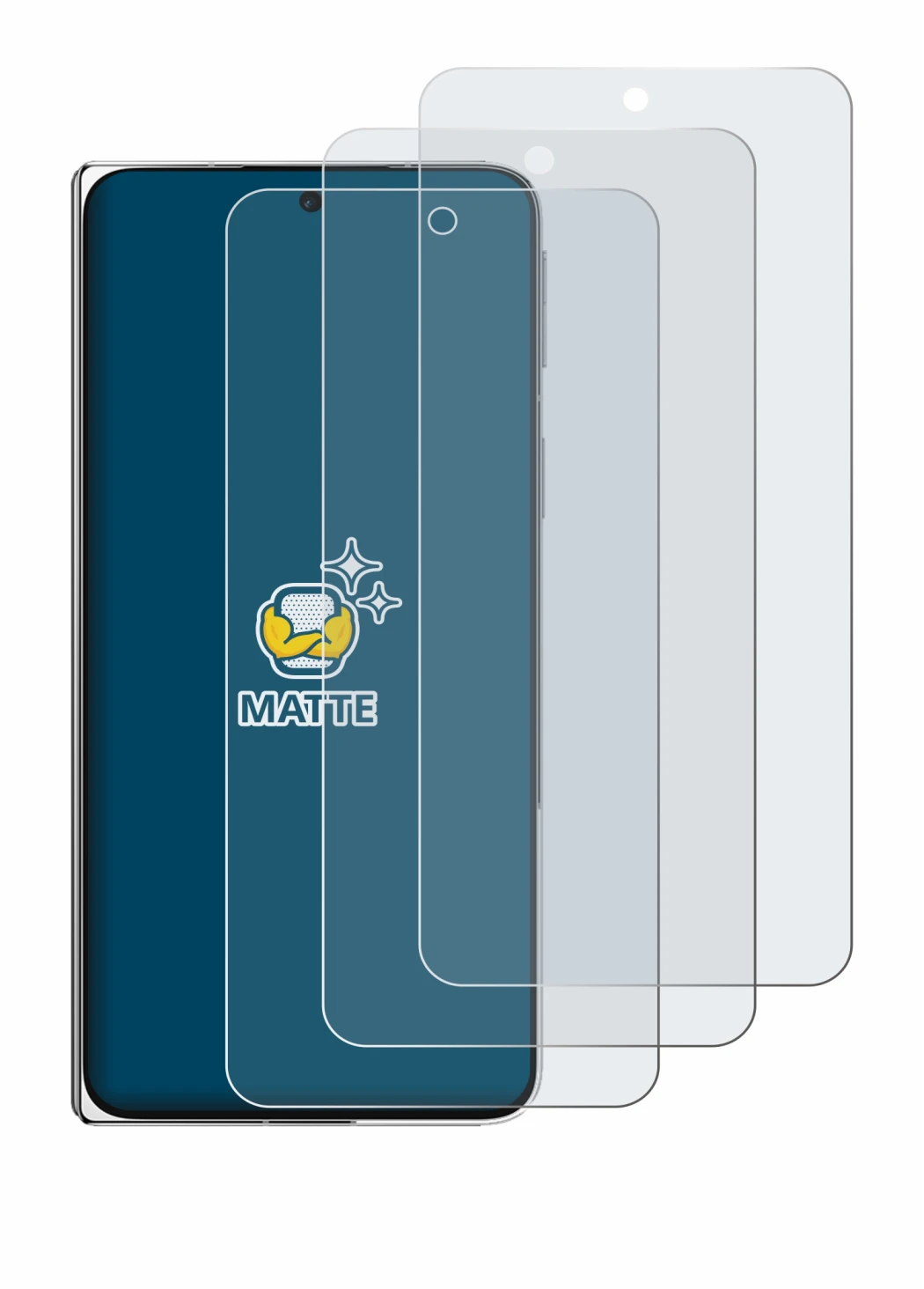 Immagine del dispositivo Oppo Find N5 con un'ampia varietà di protezioni per lo schermo.