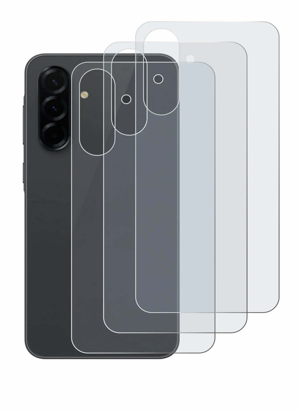 Immagine del dispositivo Samsung Galaxy A36 5G (Posteriore) con un'ampia varietà di protezioni per lo schermo.