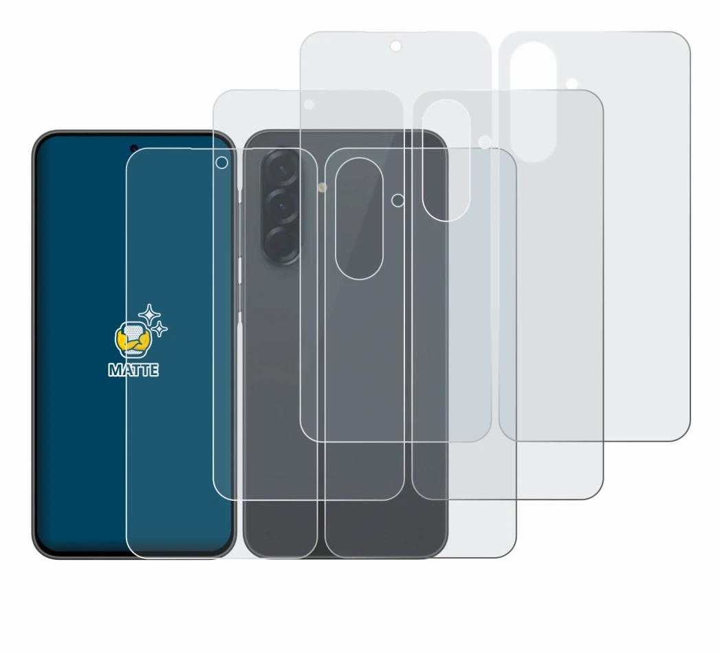 Immagine del dispositivo Samsung Galaxy A36 5G (Fronte+Retro) con un'ampia varietà di protezioni per lo schermo.