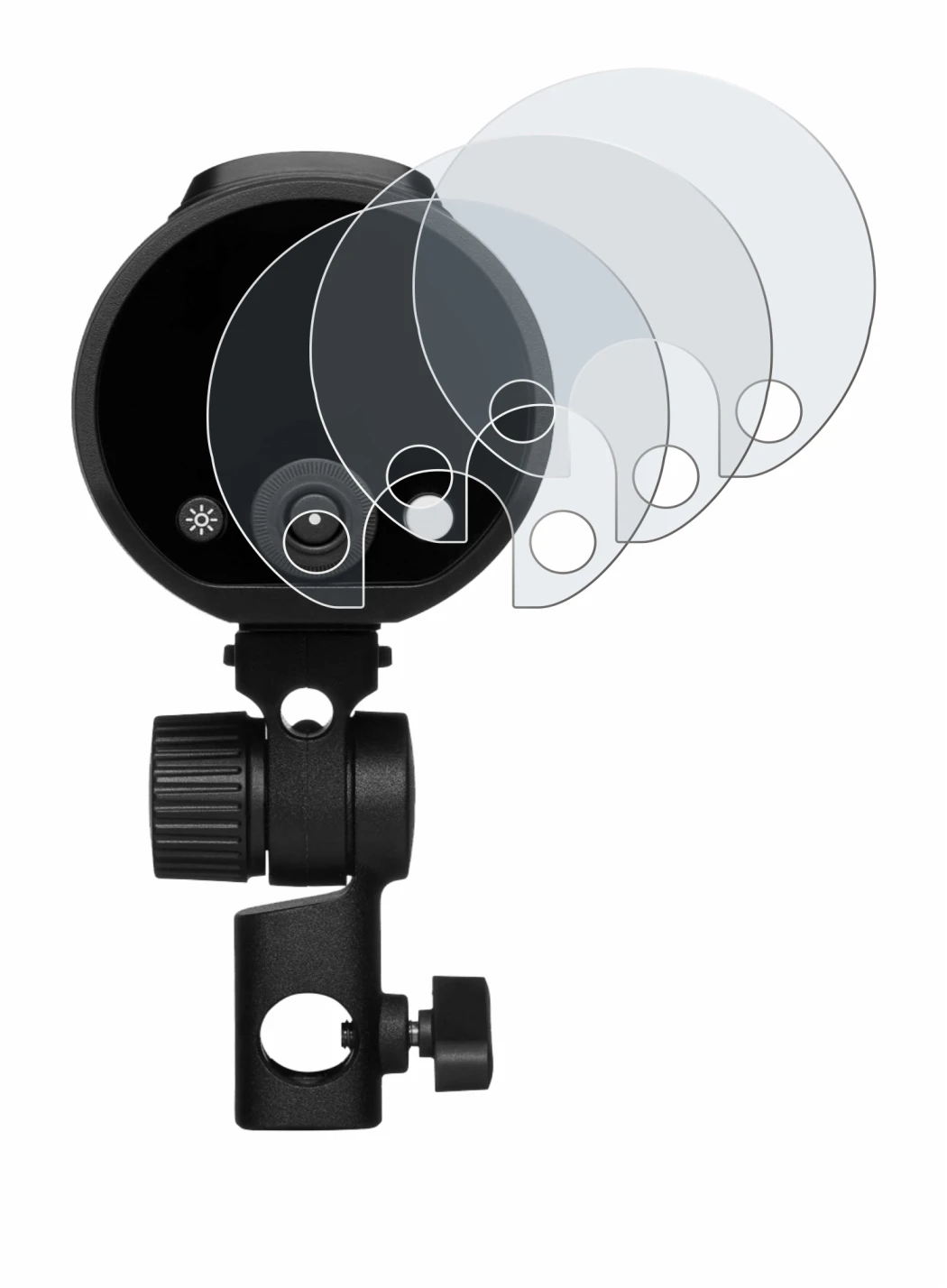 Immagine del dispositivo Profoto A2 con un'ampia varietà di protezioni per lo schermo.