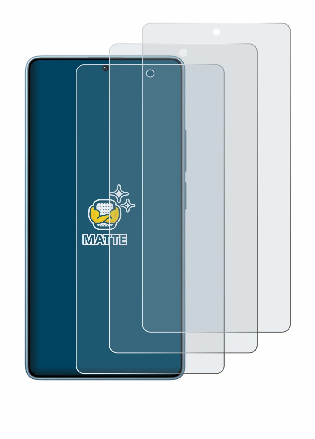 Immagine del dispositivo Xiaomi Redmi Note 14S con un'ampia varietà di protezioni per lo schermo.