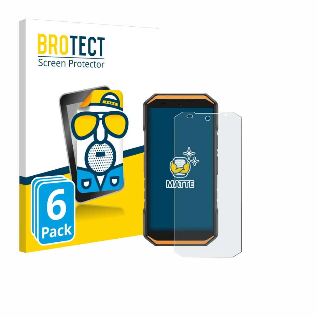 Parte frontale di una confezione del prodotto con il logo del marchio BROTECT. Accanto è raffigurato il dispositivo Ulefone Ar