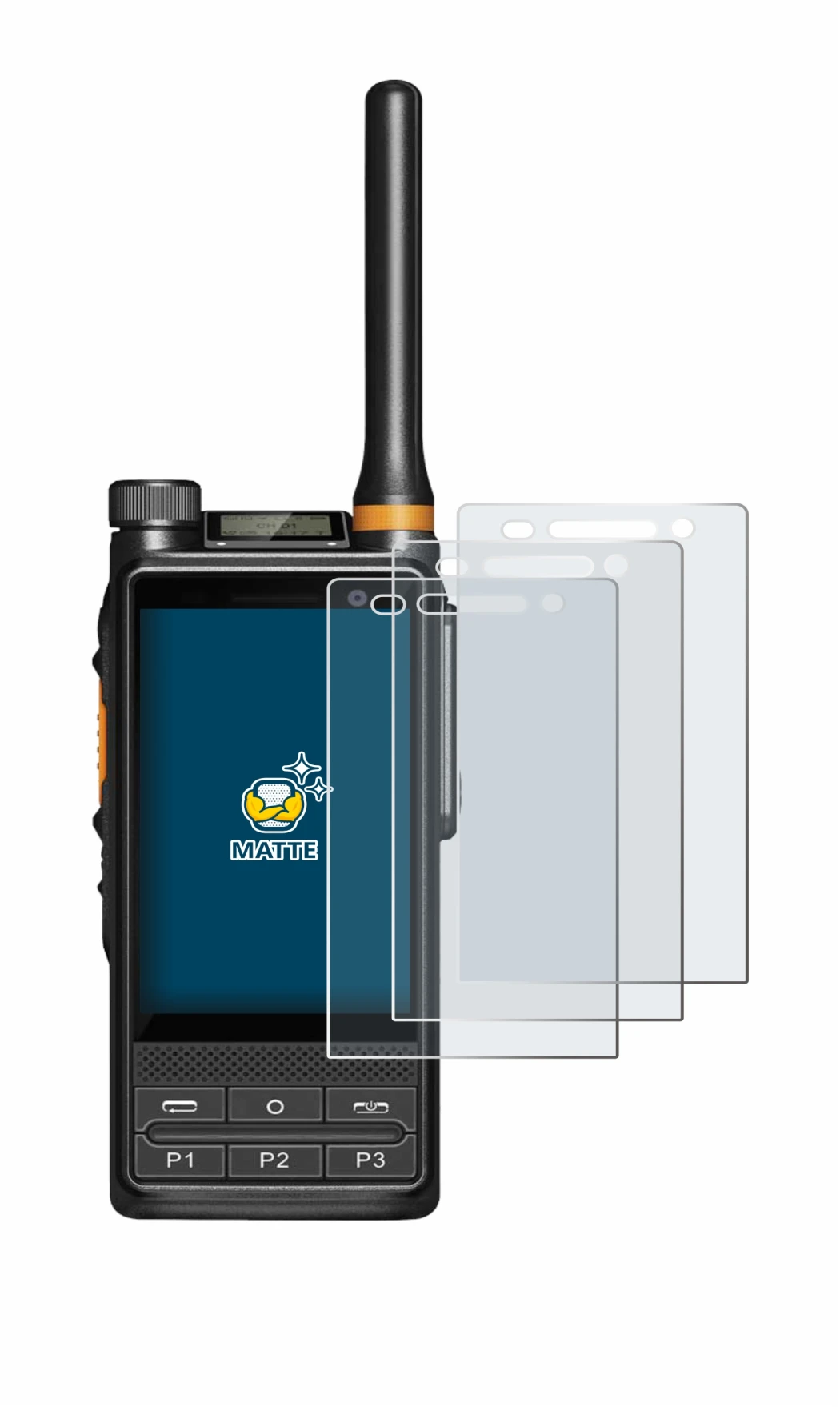 Immagine del dispositivo Hytera PDC680 con un'ampia varietà di protezioni per lo schermo.