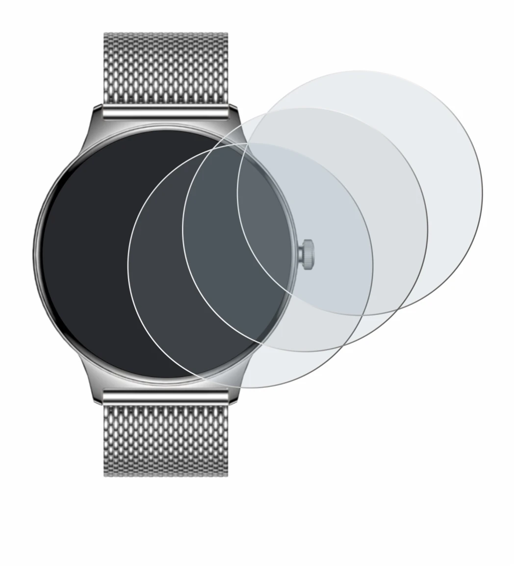 Immagine del dispositivo Pireware Slim Smartwatch con un'ampia varietà di protezioni per lo schermo.