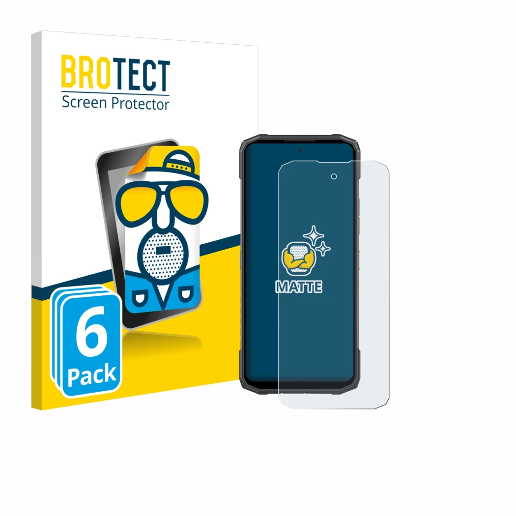 Parte frontale di una confezione del prodotto con il logo del marchio BROTECT. Accanto è raffigurato il dispositivo Doogee Bla