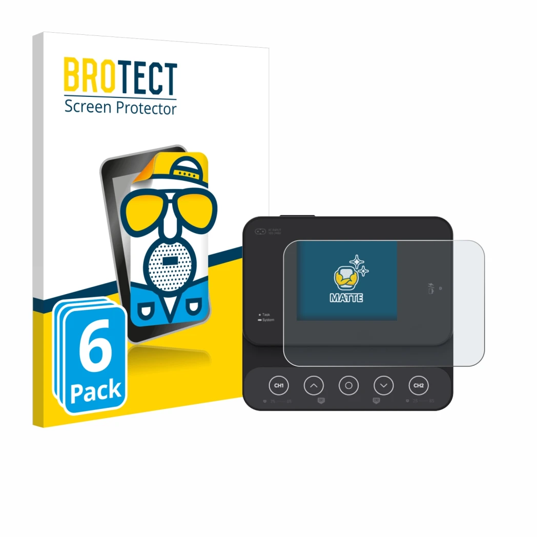 Parte frontale di una confezione del prodotto con il logo del marchio BROTECT. Accanto è raffigurato il dispositivo ISDT K2Zip