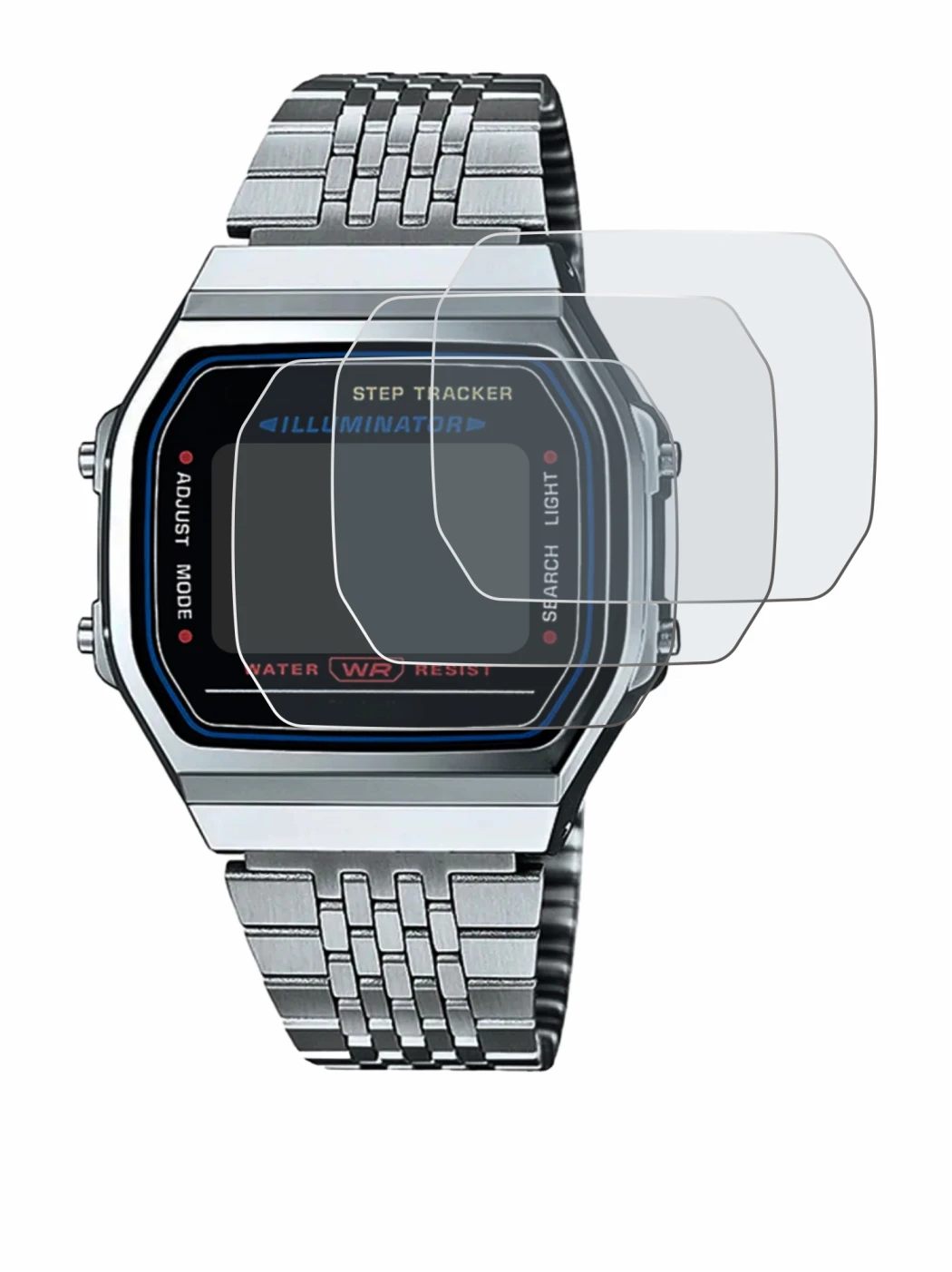 Immagine del dispositivo Casio iconic ABL-100WE-1A con un'ampia varietà di protezioni per lo schermo.