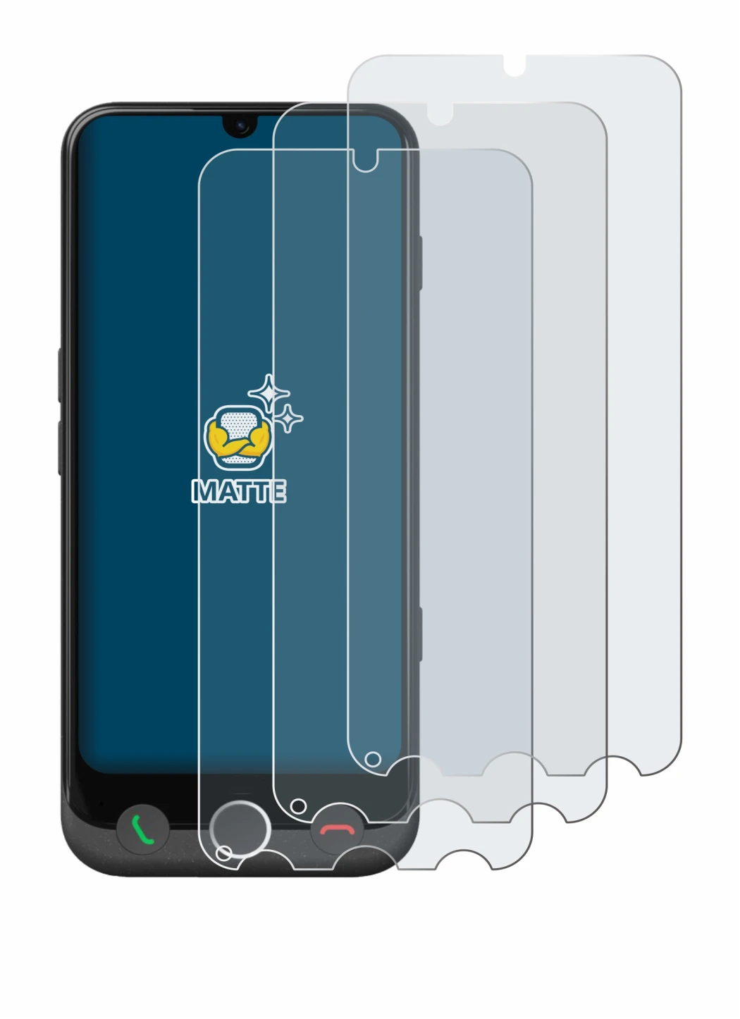 Immagine del dispositivo Doro Aurora A30 con un'ampia varietà di protezioni per lo schermo.