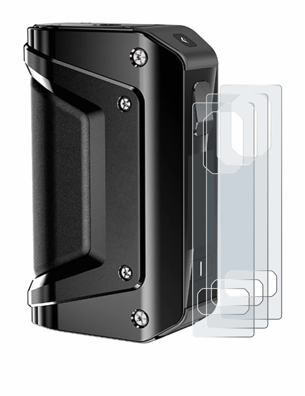 Immagine del dispositivo GeekVape Aegis Legend 3 con un'ampia varietà di protezioni per lo schermo.