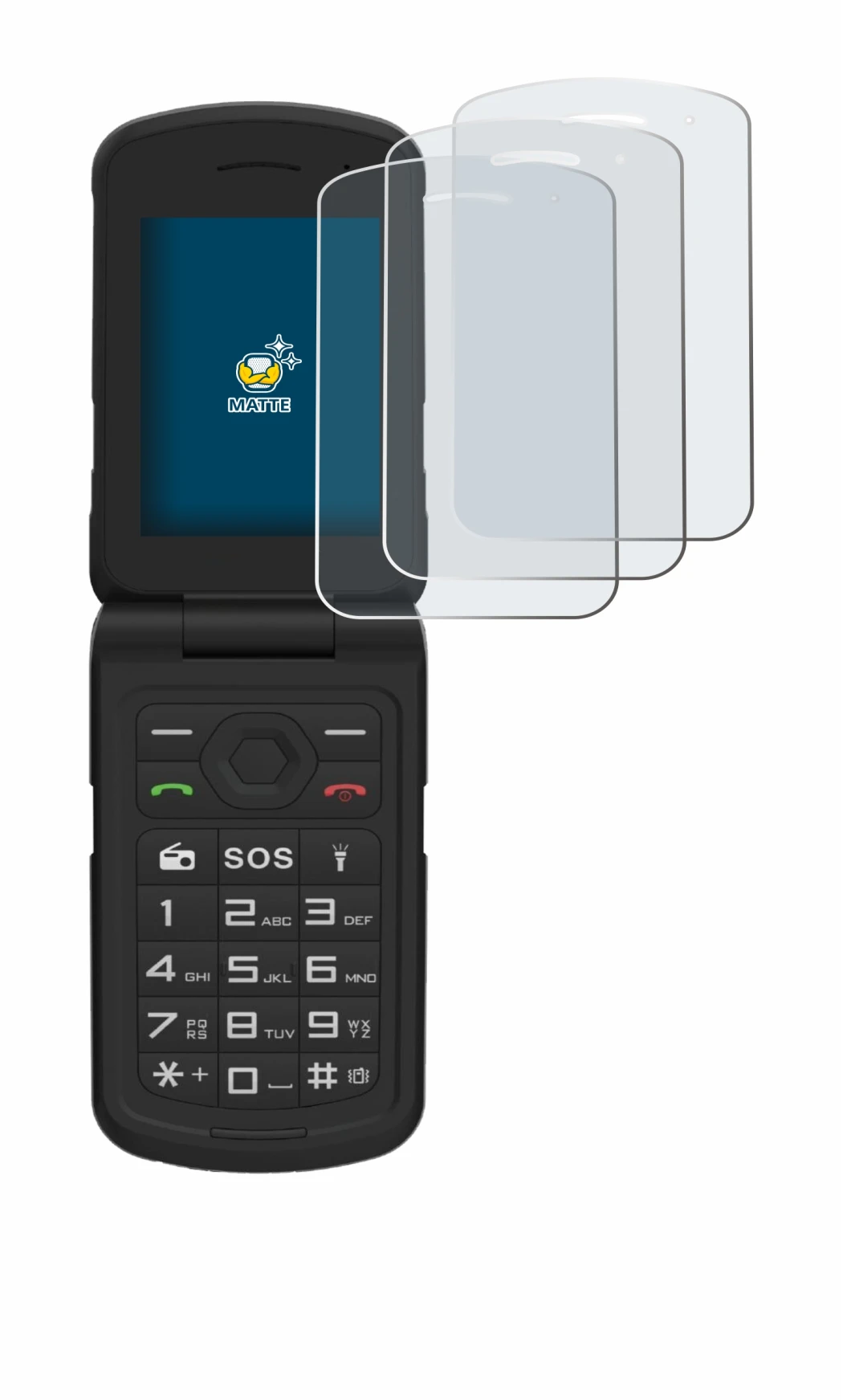 Immagine del dispositivo AGM M10 con un'ampia varietà di protezioni per lo schermo.