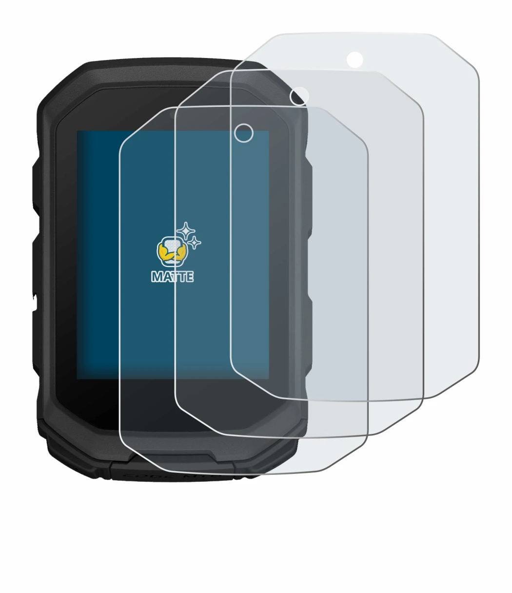 Immagine del dispositivo Garmin Edge MTB con un'ampia varietà di protezioni per lo schermo.