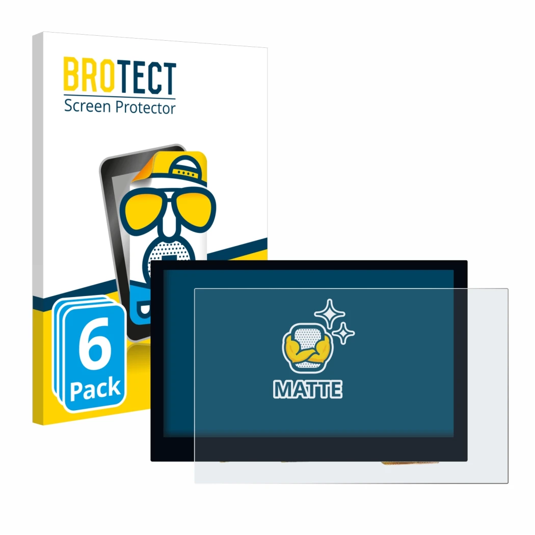 Parte frontale di una confezione del prodotto con il logo del marchio BROTECT. Accanto è raffigurato il dispositivo Waveshare 