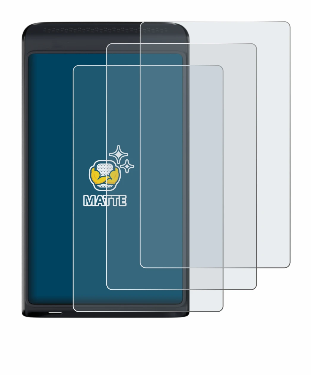 Immagine del dispositivo Vasco Translator Q1 con un'ampia varietà di protezioni per lo schermo.