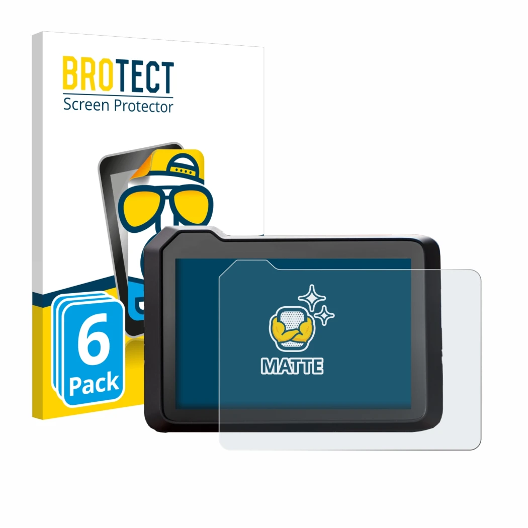 Parte frontale di una confezione del prodotto con il logo del marchio BROTECT. Accanto è raffigurato il dispositivo KTM 990 Du