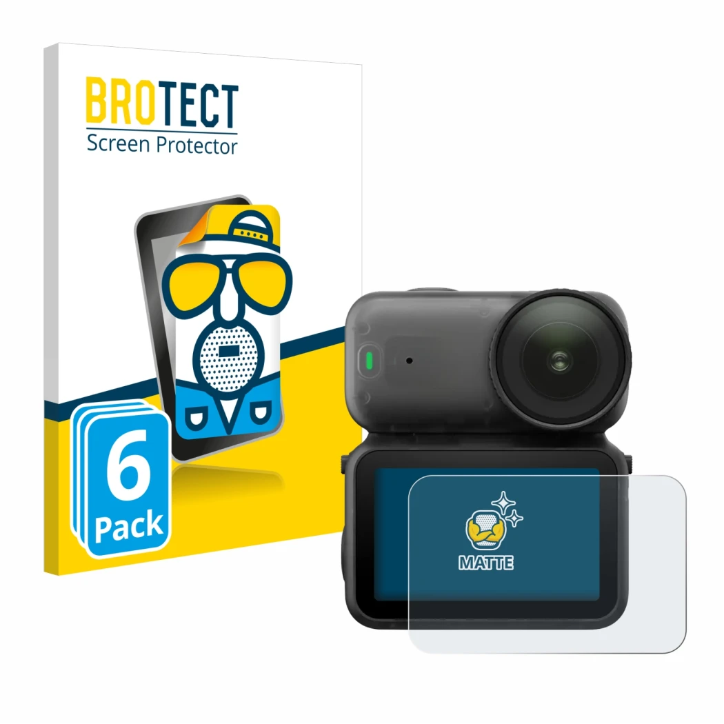 Parte frontale di una confezione del prodotto con il logo del marchio BROTECT. Accanto è raffigurato il dispositivo DJI Osmo N