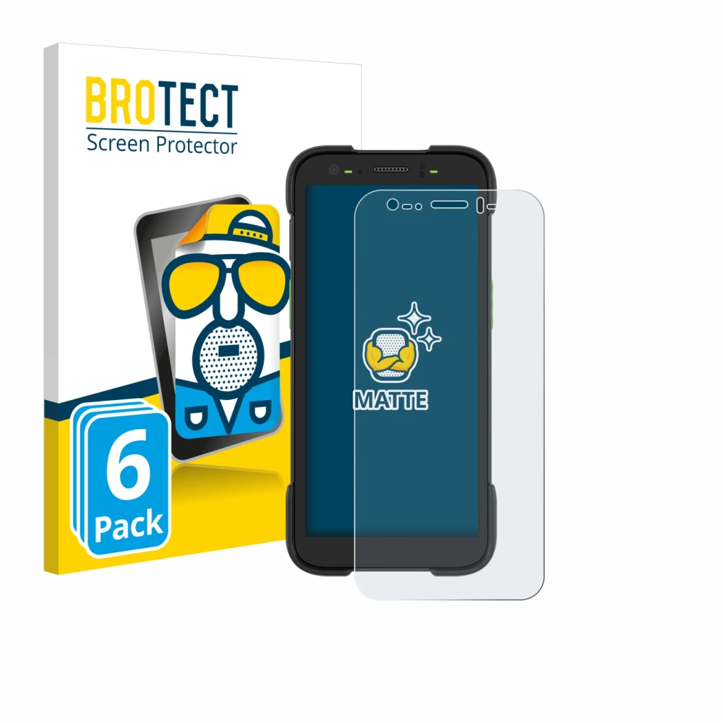 Parte frontale di una confezione del prodotto con il logo del marchio BROTECT. Accanto è raffigurato il dispositivo Zebra TC70