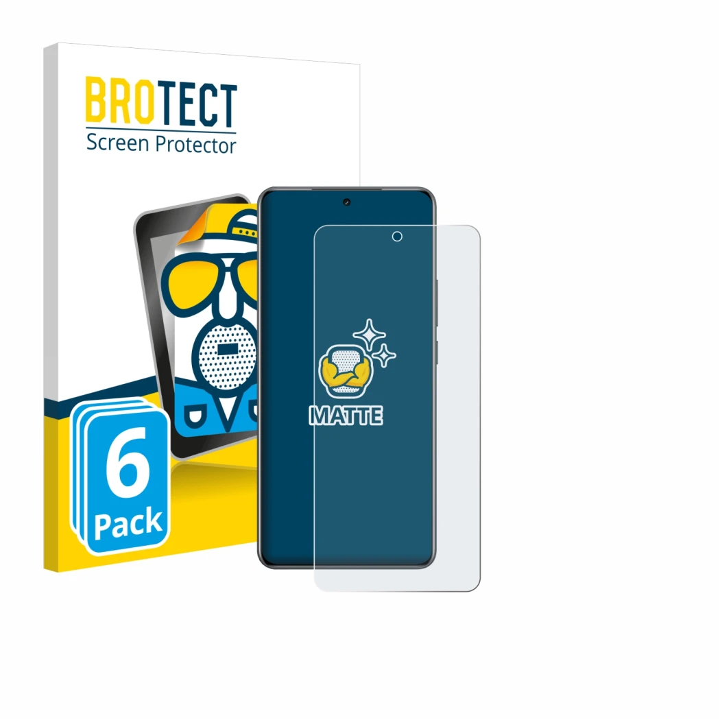 Parte frontale di una confezione del prodotto con il logo del marchio BROTECT. Accanto è raffigurato il dispositivo realme Neo