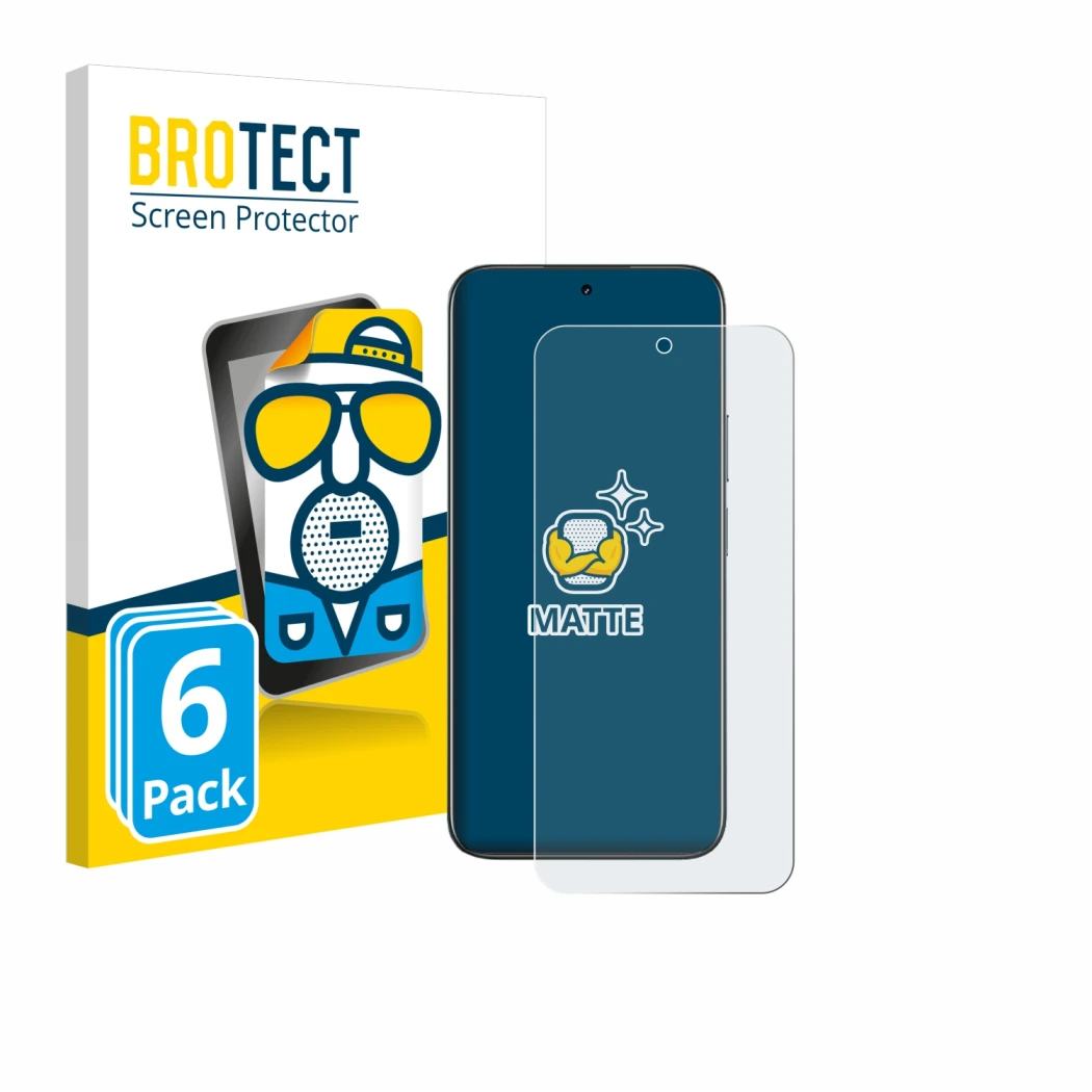 Parte frontale di una confezione del prodotto con il logo del marchio BROTECT. Accanto è raffigurato il dispositivo realme C85