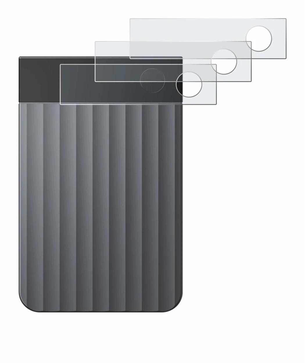 Immagine del dispositivo PLAUD Note Pro con un'ampia varietà di protezioni per lo schermo.