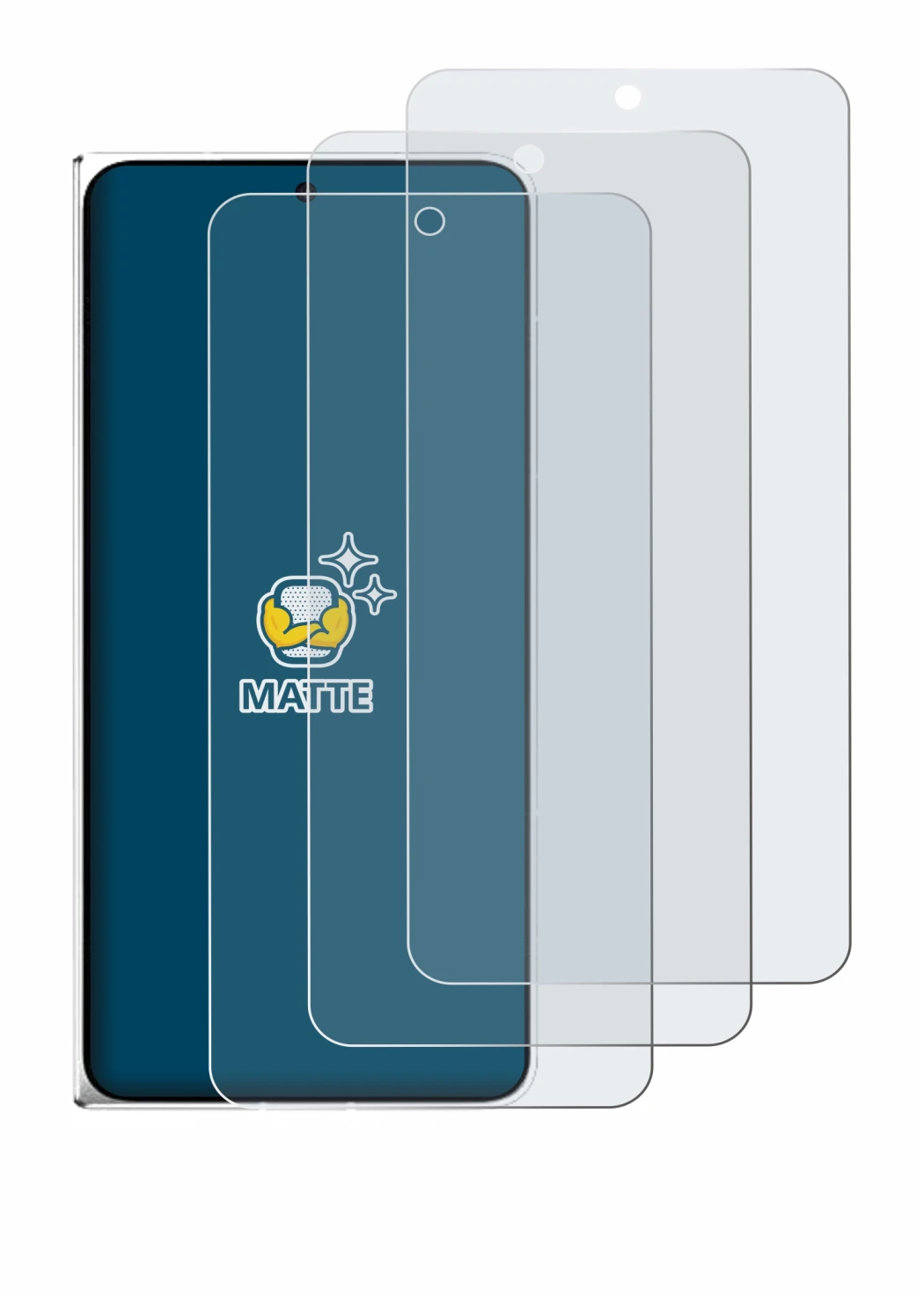 Immagine del dispositivo Oppo Find N6 con un'ampia varietà di protezioni per lo schermo.