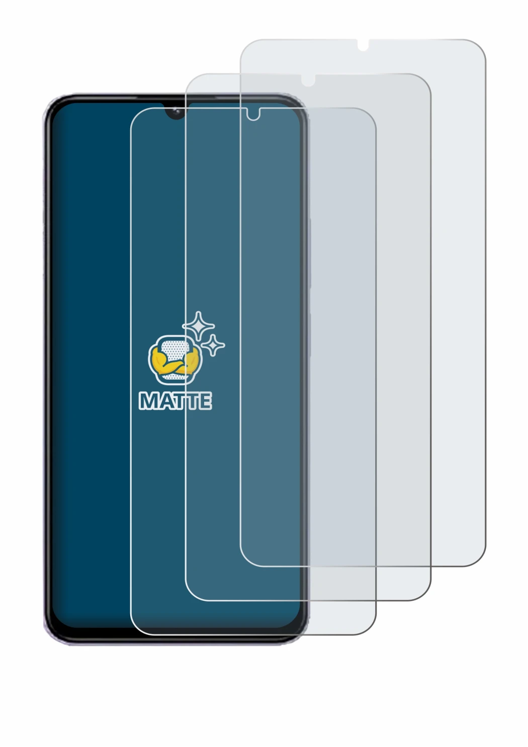 Immagine del dispositivo Xiaomi Redmi A4 con un'ampia varietà di protezioni per lo schermo.