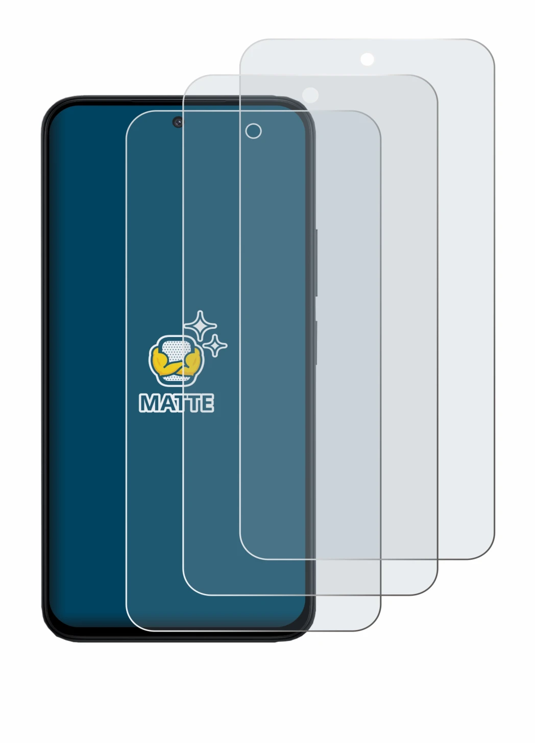 Immagine del dispositivo Xiaomi Poco M8s con un'ampia varietà di protezioni per lo schermo.
