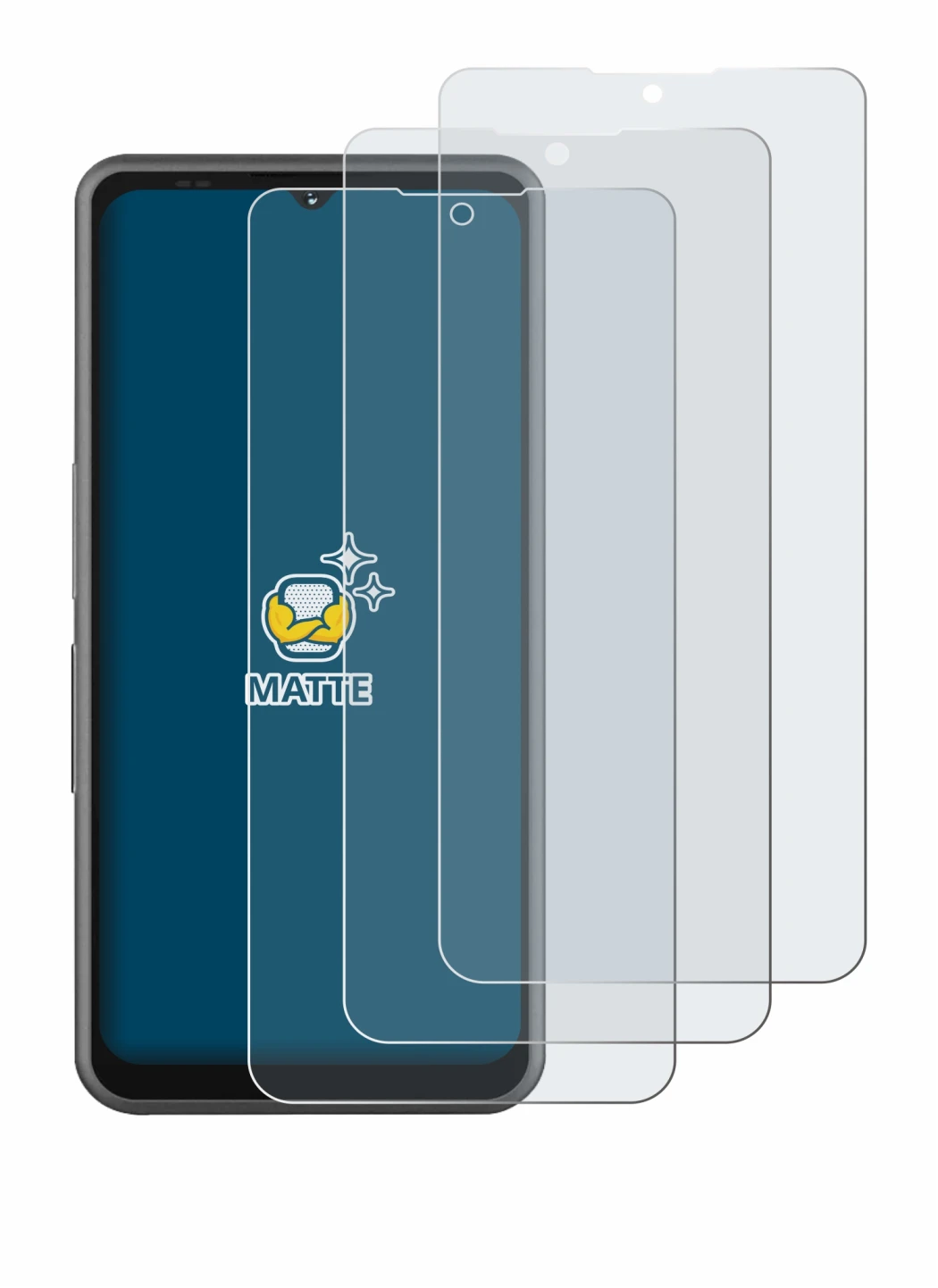 Immagine del dispositivo Sonim XP Pro E con un'ampia varietà di protezioni per lo schermo.