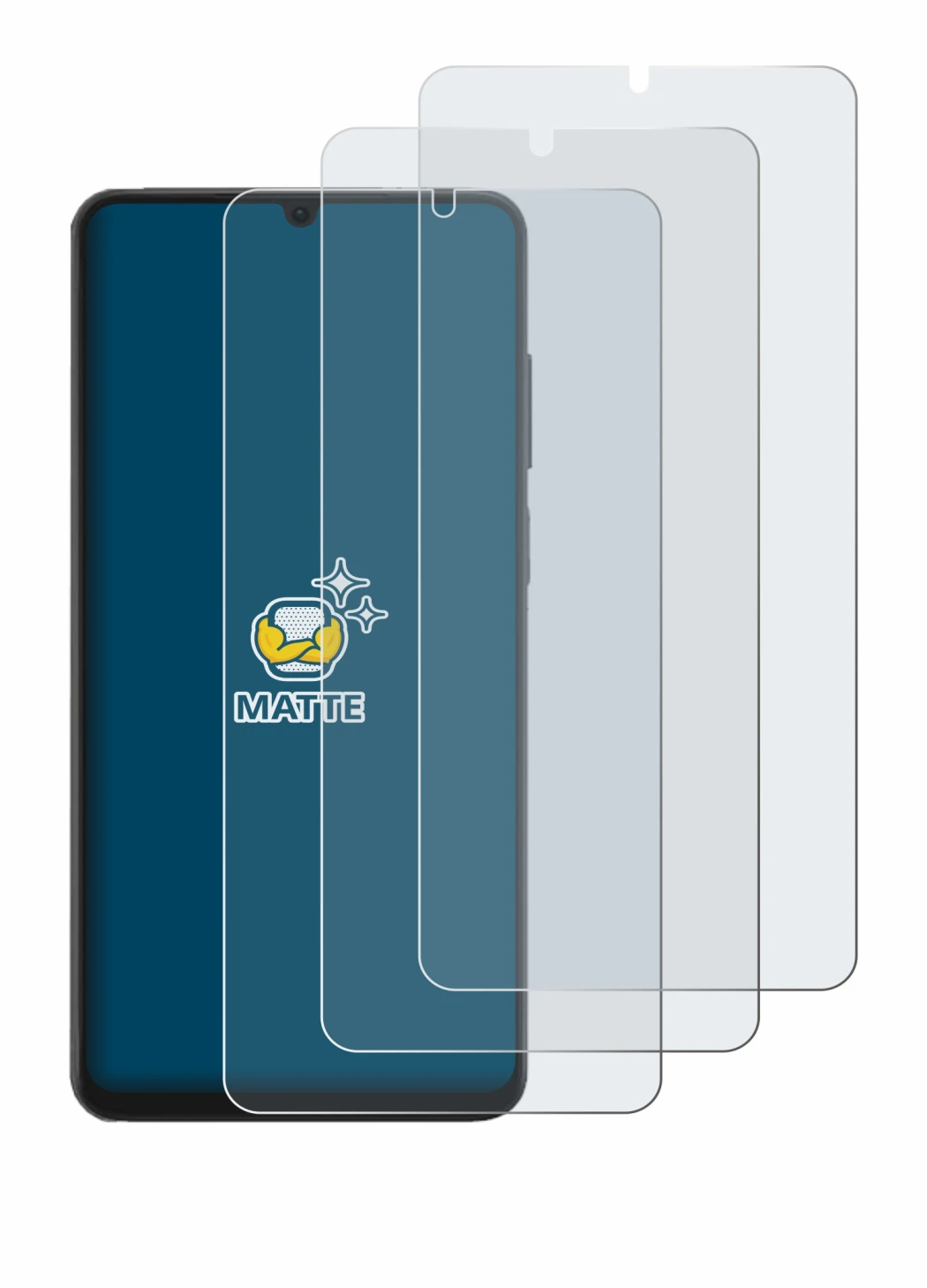 Immagine del dispositivo Honor X6d con un'ampia varietà di protezioni per lo schermo.