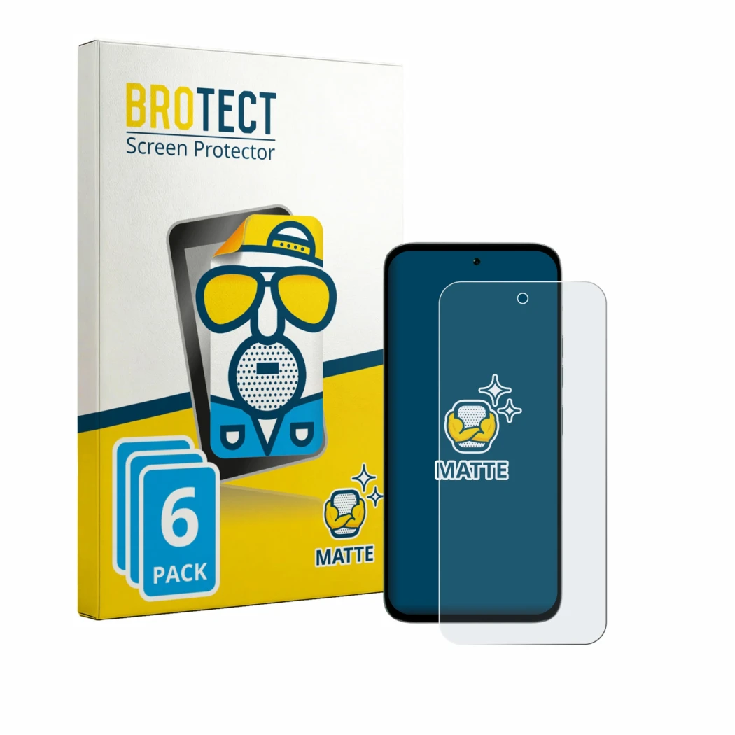 Parte frontale di una confezione del prodotto con il logo del marchio BROTECT. Accanto è raffigurato il dispositivo Tecno Pop