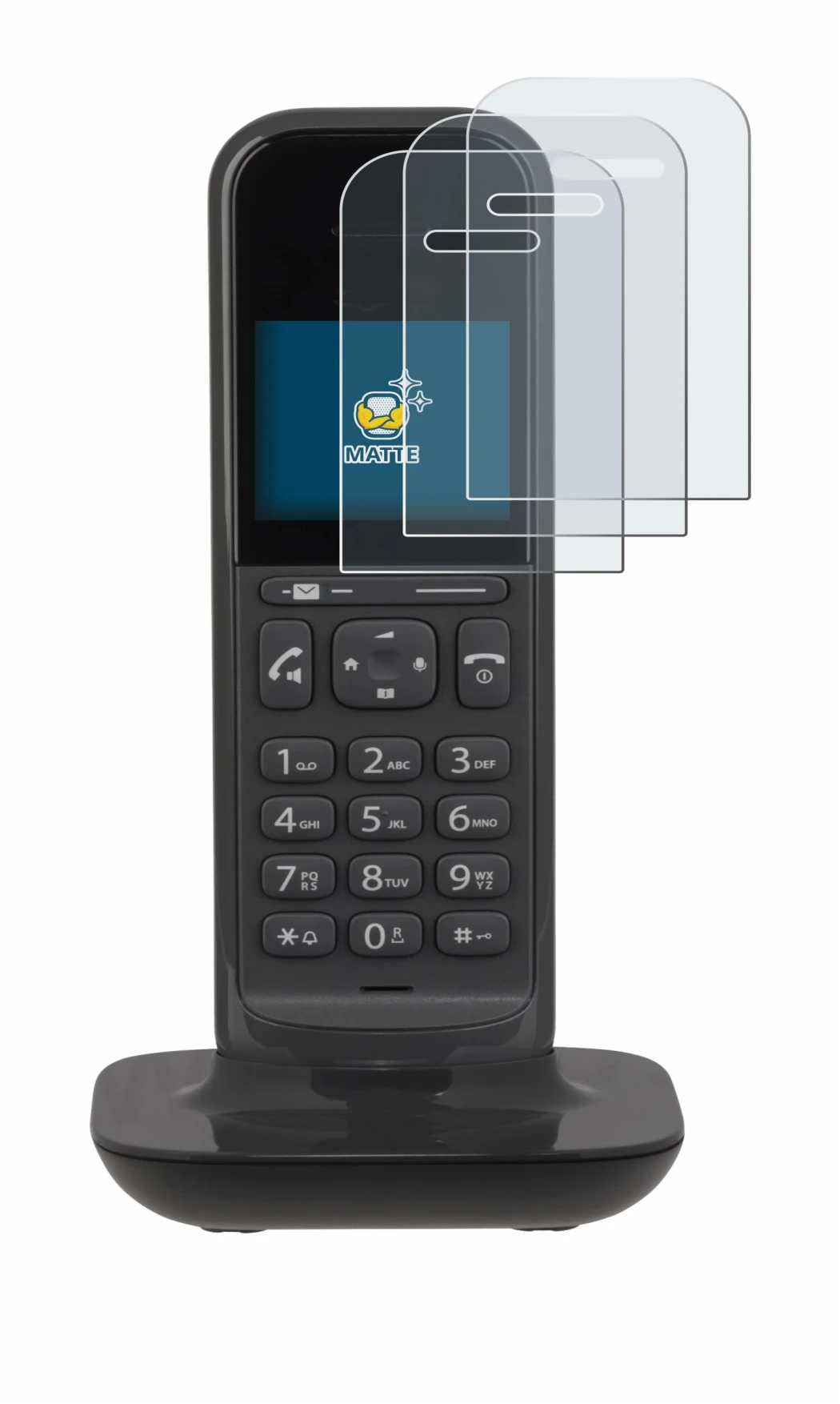 Immagine del dispositivo Gigaset CL390 con un'ampia varietà di protezioni per lo schermo.