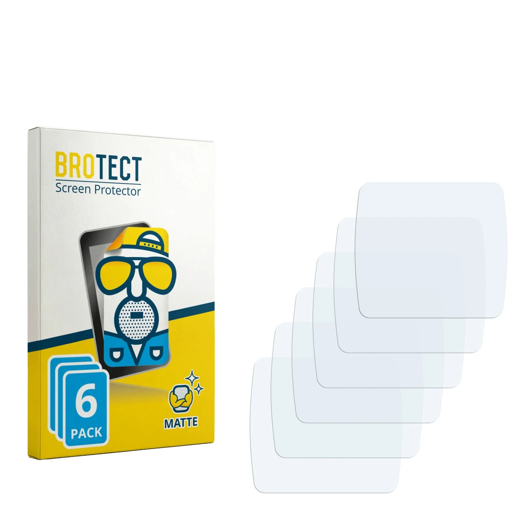 Parte frontale di una confezione del prodotto con il logo del marchio BROTECT. Accanto si trova la protezione per lo schermo c