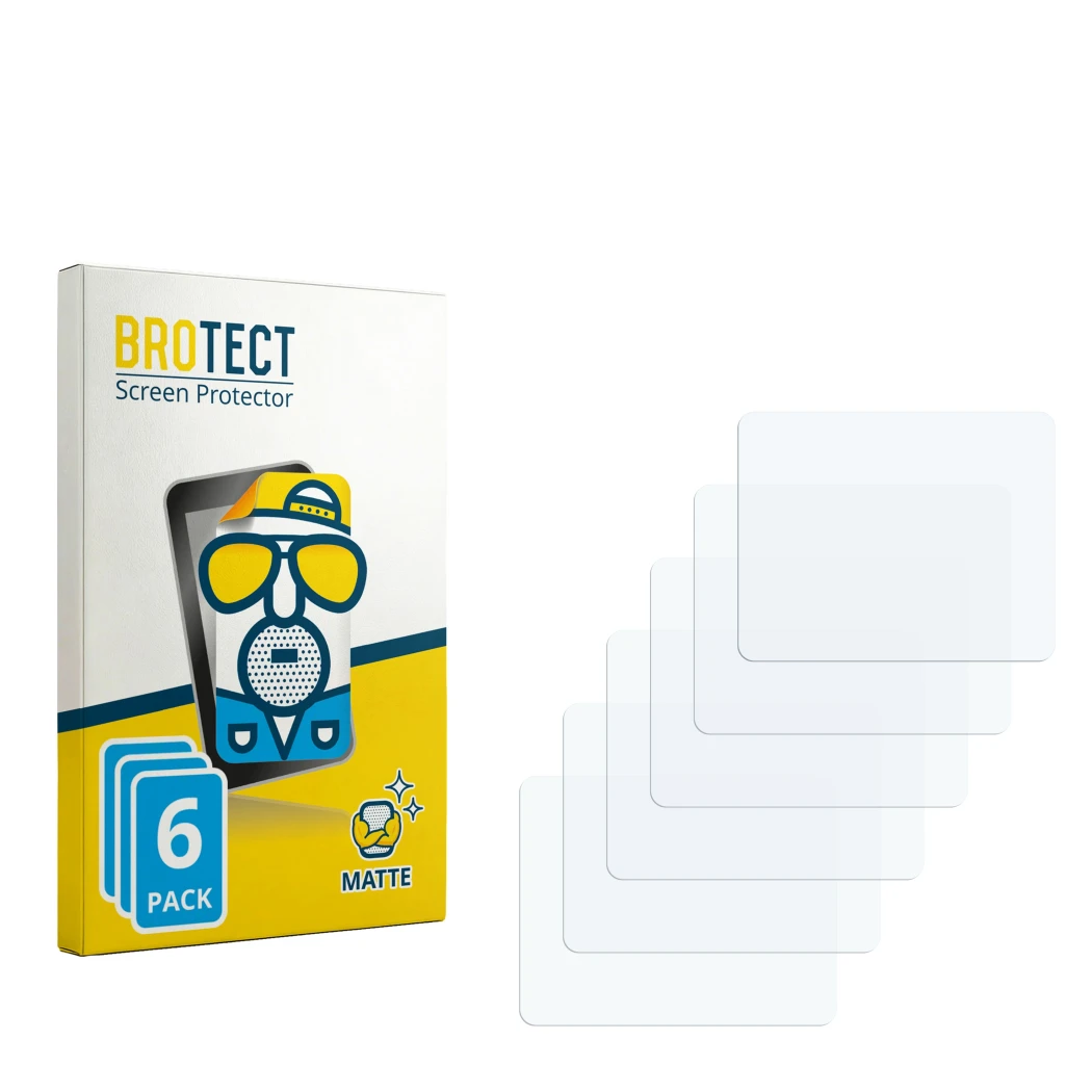 Parte frontale di una confezione del prodotto con il logo del marchio BROTECT. Accanto si trova la protezione per lo schermo c