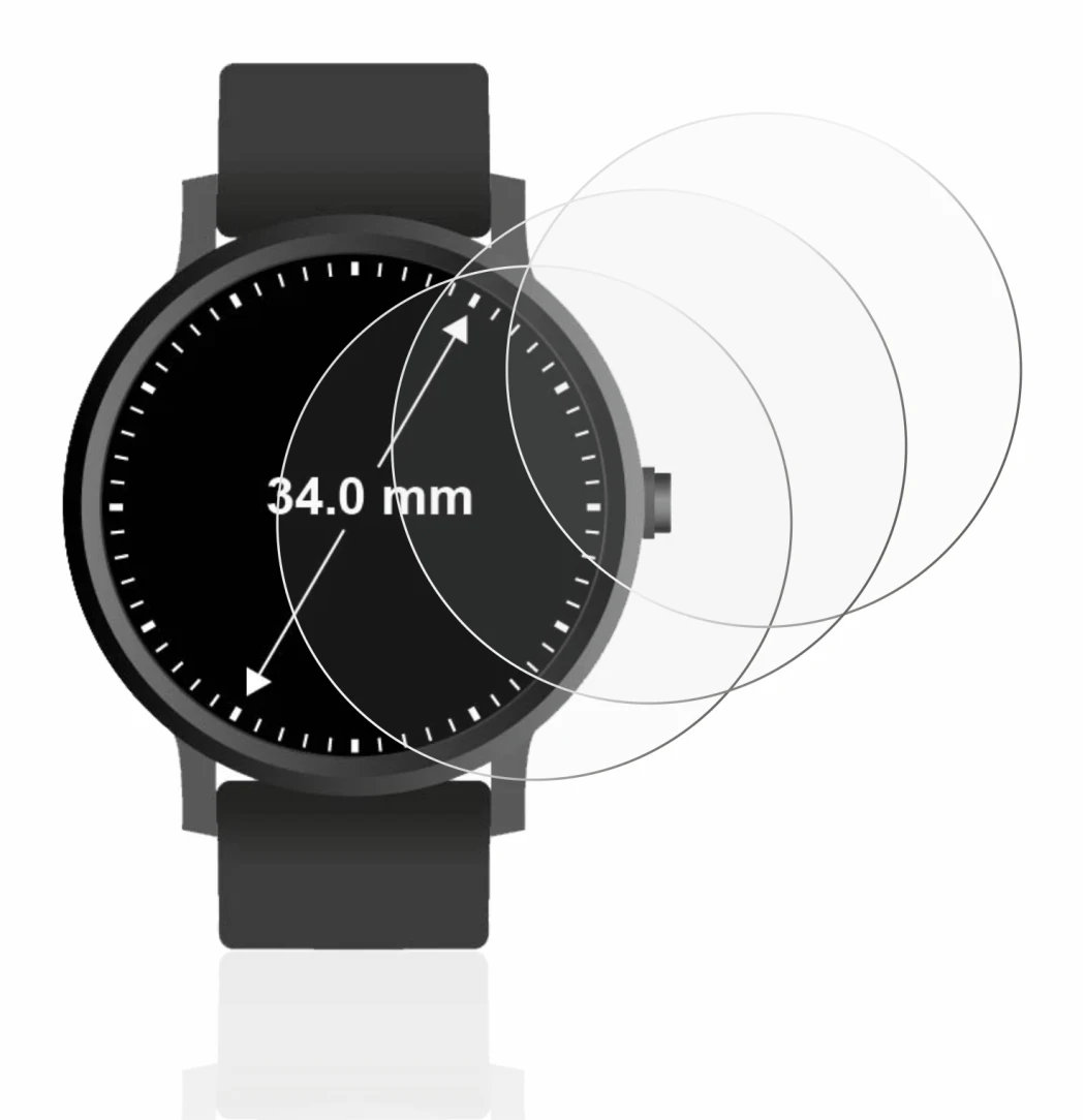 Immagine del dispositivo Orologi (Circolare, ø: 34 mm) con un'ampia varietà di protezioni per lo schermo.