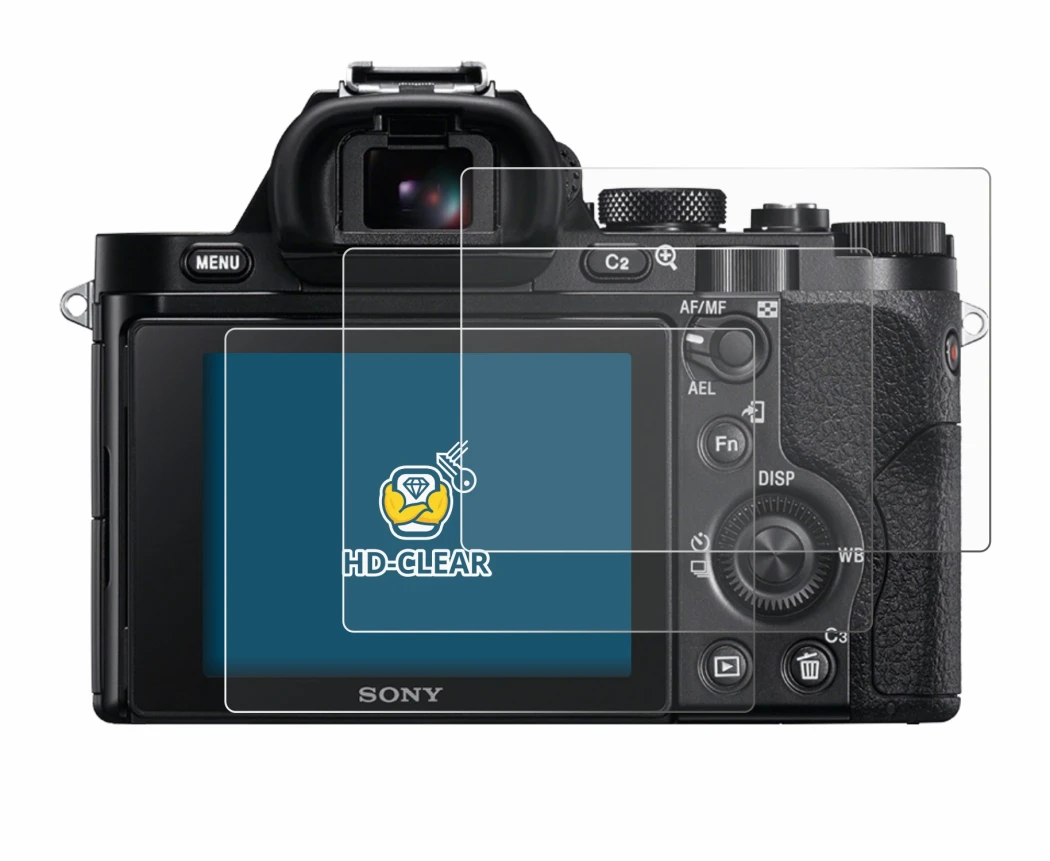 Immagine del dispositivo Sony Alpha 7 (ILCE-7) con un'ampia varietà di protezioni per lo schermo.