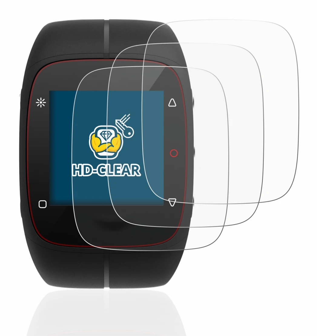 Immagine del dispositivo Polar M400 con un'ampia varietà di protezioni per lo schermo.