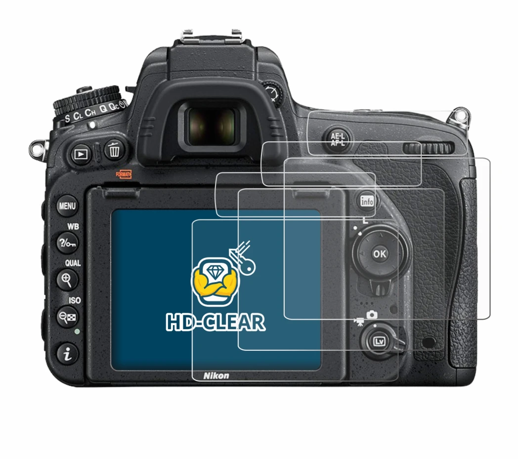 Immagine del dispositivo Nikon D750 con un'ampia varietà di protezioni per lo schermo.