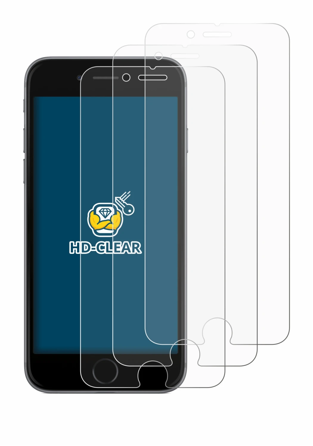 Immagine del dispositivo Apple iPhone 6S con un'ampia varietà di protezioni per lo schermo.